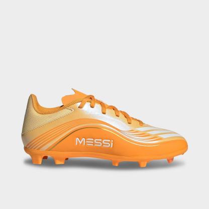 Little Kids' and Big Kids' adidas F50 Messi League Firm Ground and Multi Ground Soccer Cleats - Ice Tangerine/Gold Metallic/Pure Tangerine - view 1