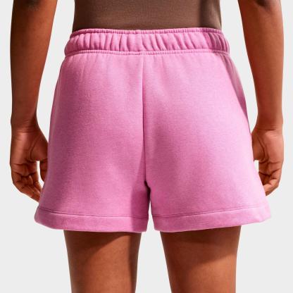 Women's Nike Sportswear Club Fleece Mid-Rise Shorts - Light Magenta/Heather/White