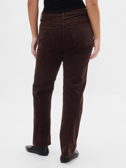 High Rise Belted '90s Slim Straight Jeans - Dark brown