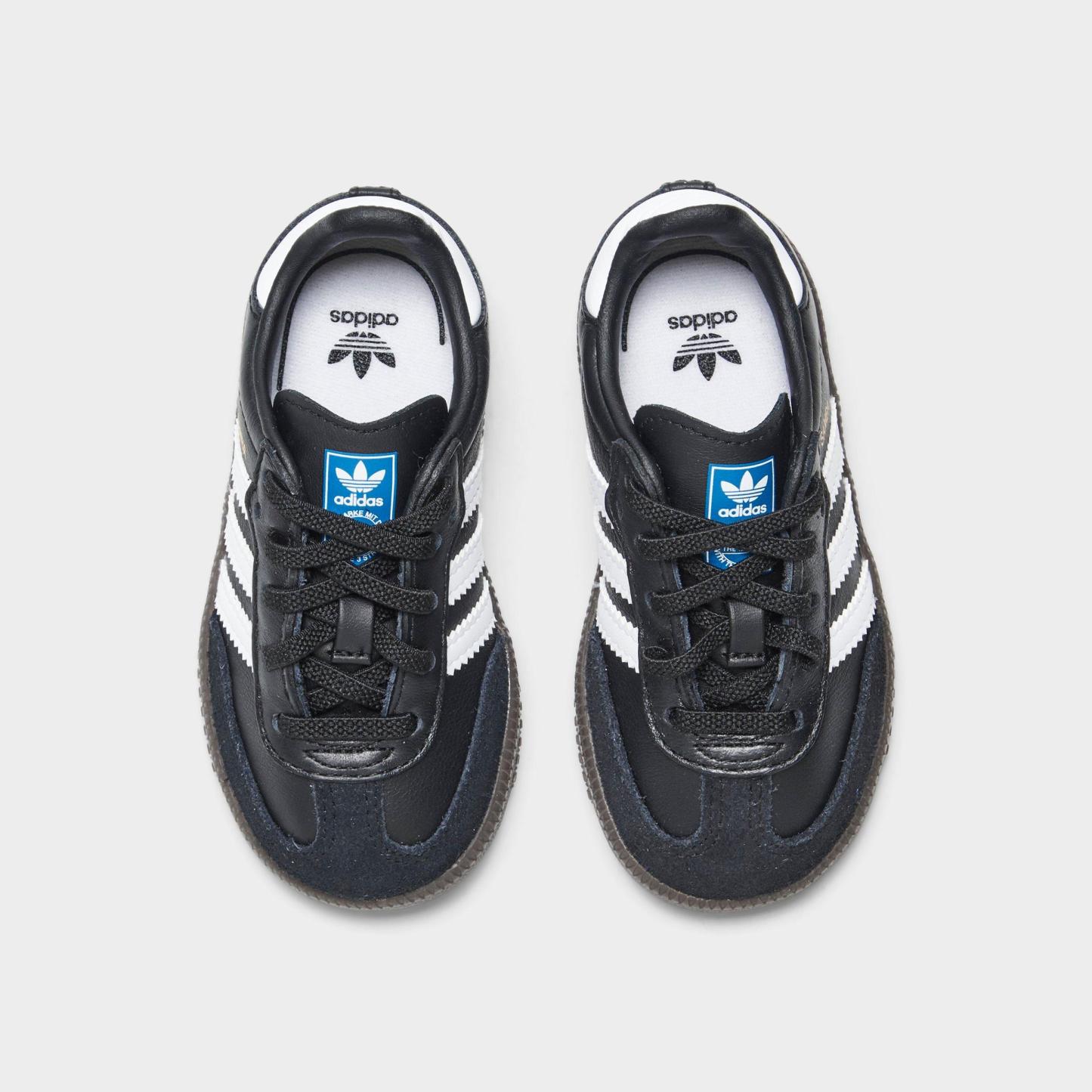Kids' Toddler adidas Originals Samba OG Stretch Lace Casual Shoes - Core Black/Footwear White/Gum 5 - Top view