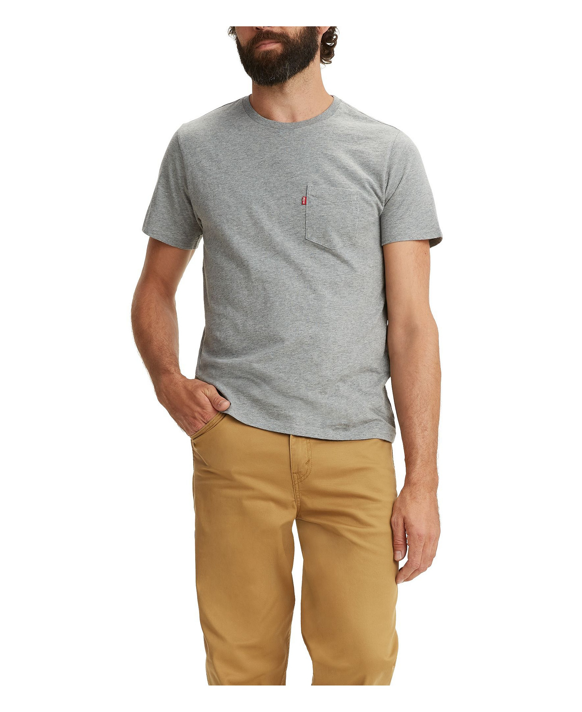 Levi's Men's Classic Pocket Crewneck Short-Sleeve T-Shirt - Chisel Gray Heather