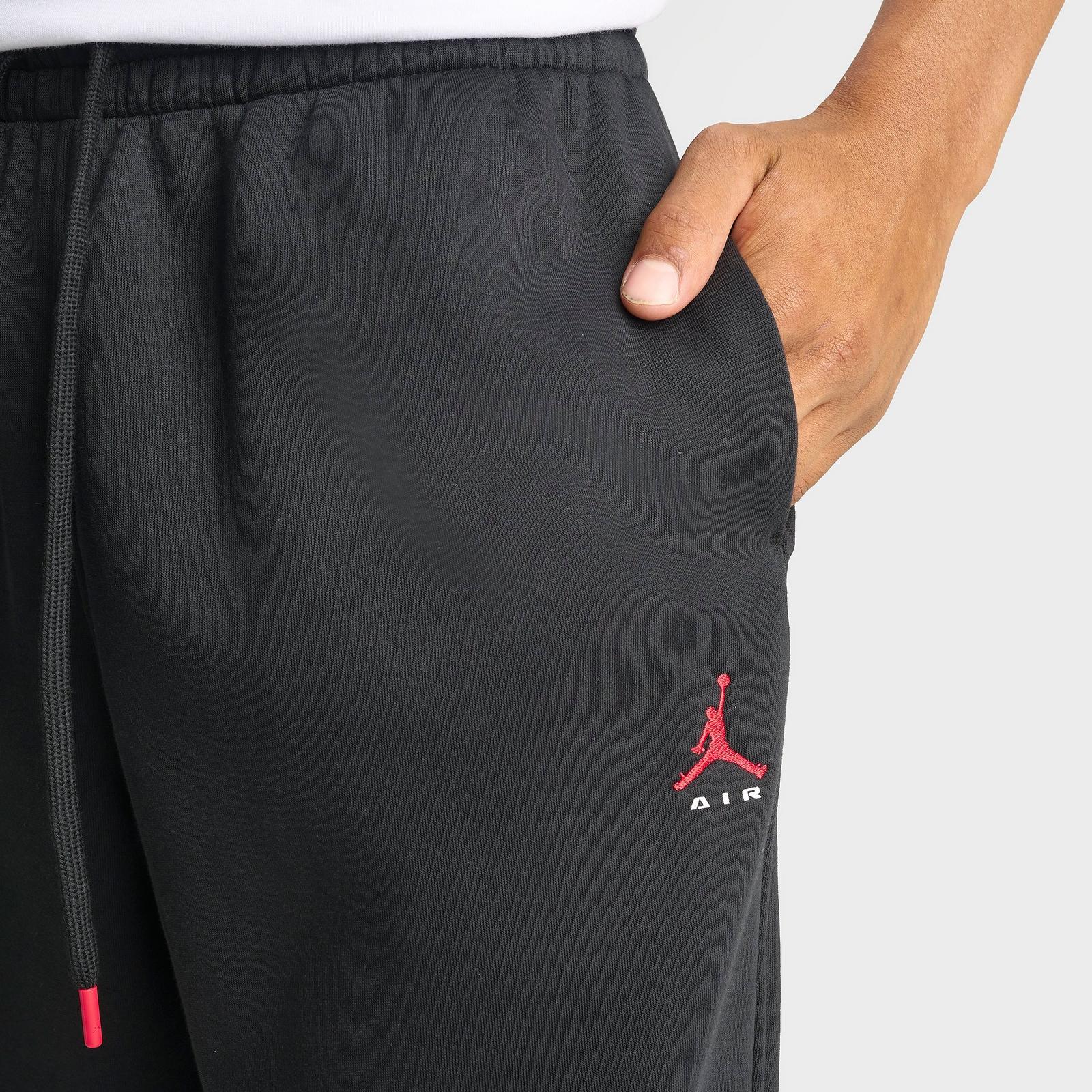 Men's Jordan Brooklyn Jumpman Air French Terry Jogger Pants - Black/University Red - view 5
