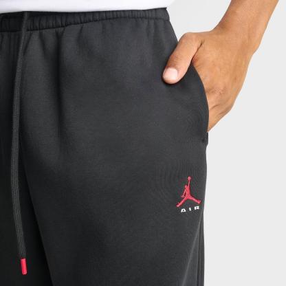 Men's Jordan Brooklyn Jumpman Air French Terry Jogger Pants - Black/University Red - view 5