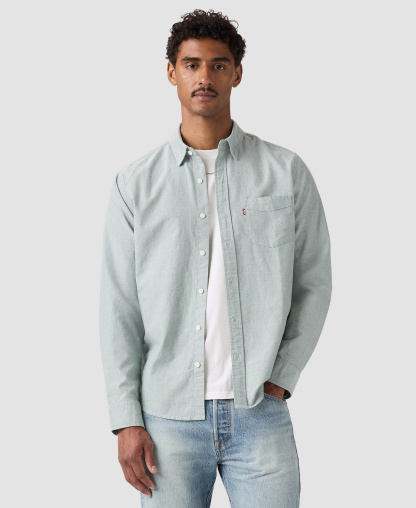 Levi's Men's Classic Pocket Regular-Fit Long-Sleeve Shirt - Dusty Mint