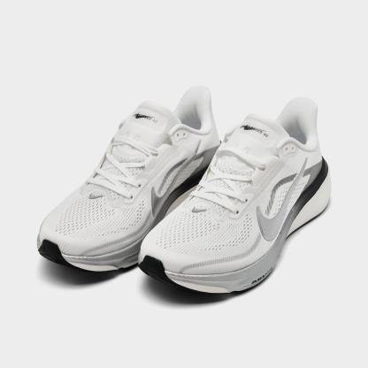 Women's Nithtke Pegasus 42 Running Shoes - Part 2 - Summit White/Metallic Silver - Both shoes facing left