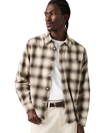 Levi's Men's Duboce Boxy Regular-Fit Overshirt - Beige/Khaki