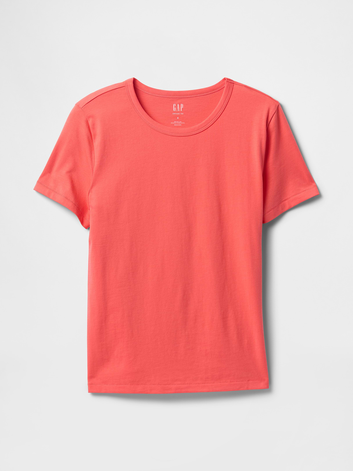 Organic Cotton VintageSoft T-Shirt - Orange coral