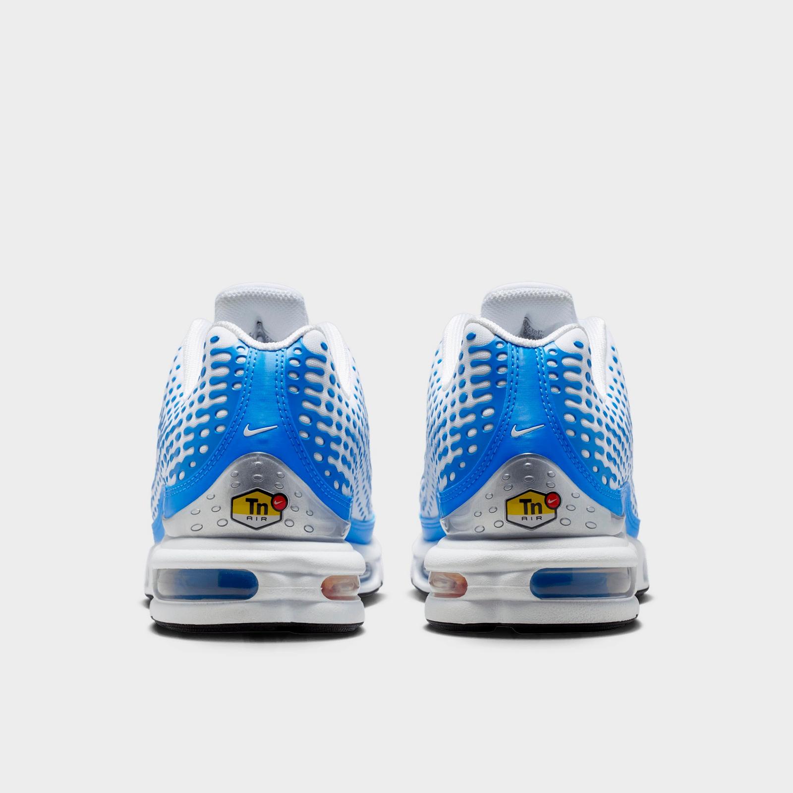Men's Nike Air Max Plus VII Casual Shoes - White/Blue Crystal/Metallic Silver/White