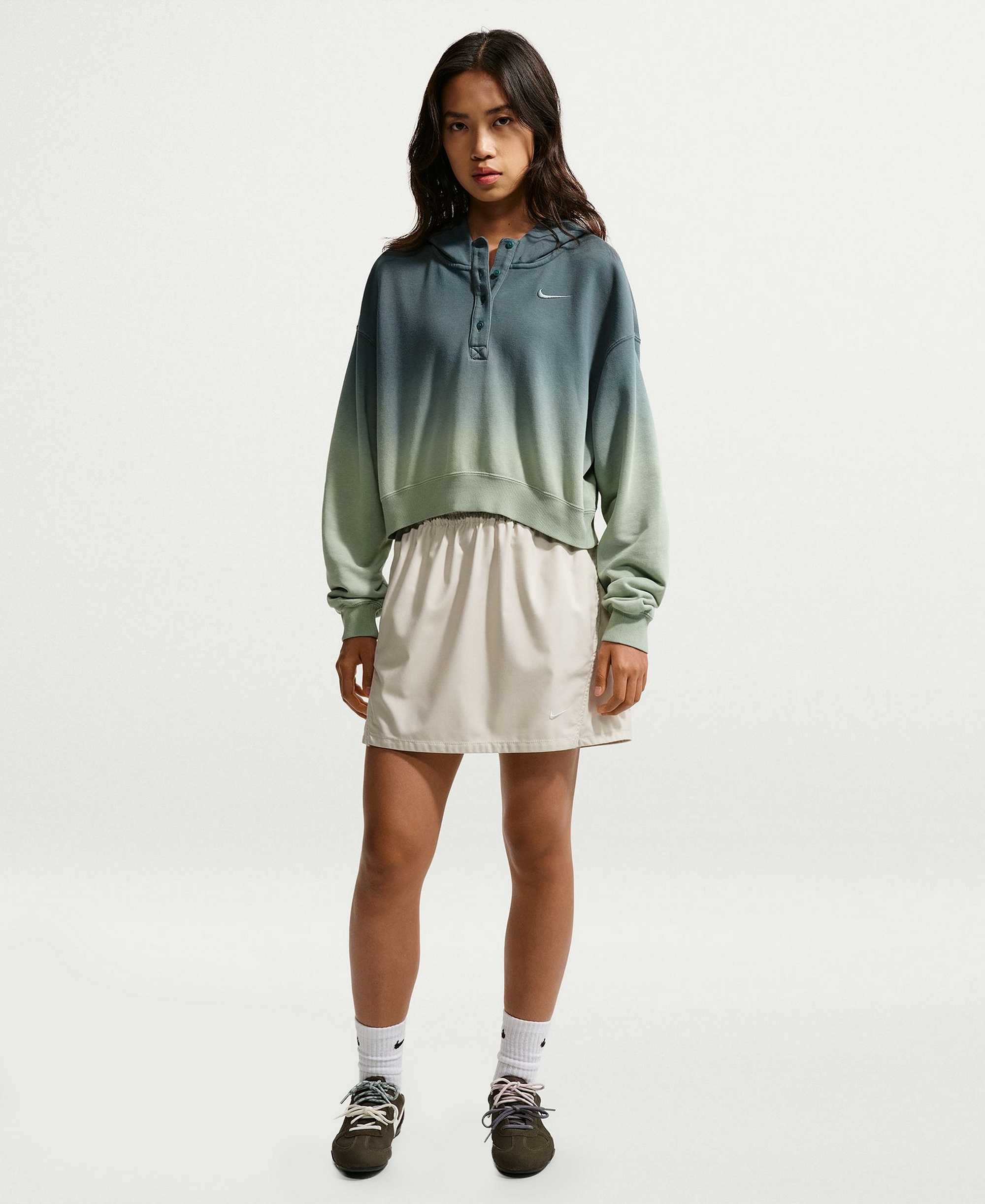 Nike Women's Sportswear Phoenix Fleece Oversized Henley Hoodie - Hydrogen Blue/lt Photo Blue