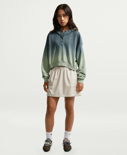 Nike Women's Sportswear Phoenix Fleece Oversized Henley Hoodie - Hydrogen Blue/lt Photo Blue