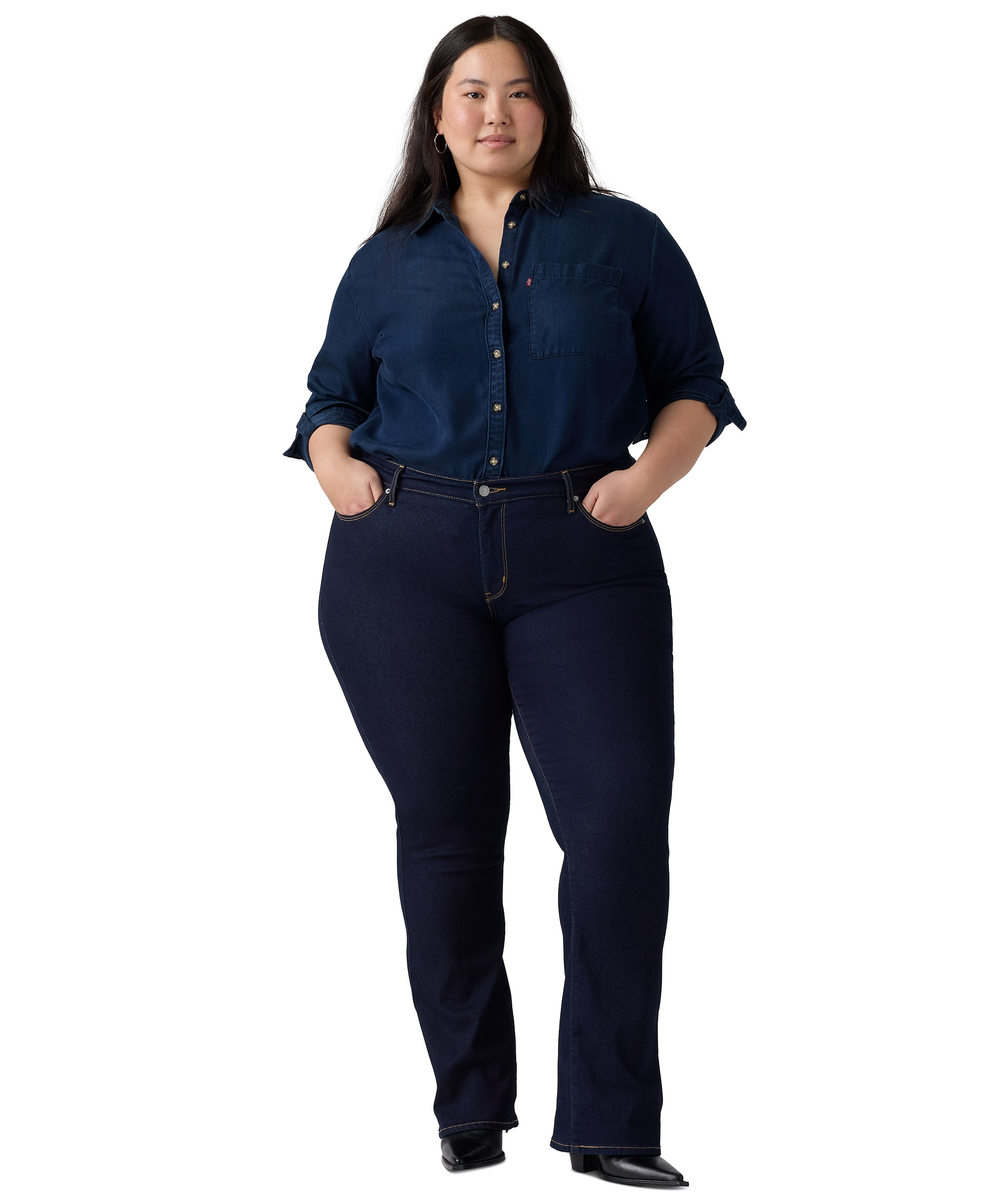 Levi's Trendy Plus Size 415 Classic Bootcut Jeans - Darkest Sky