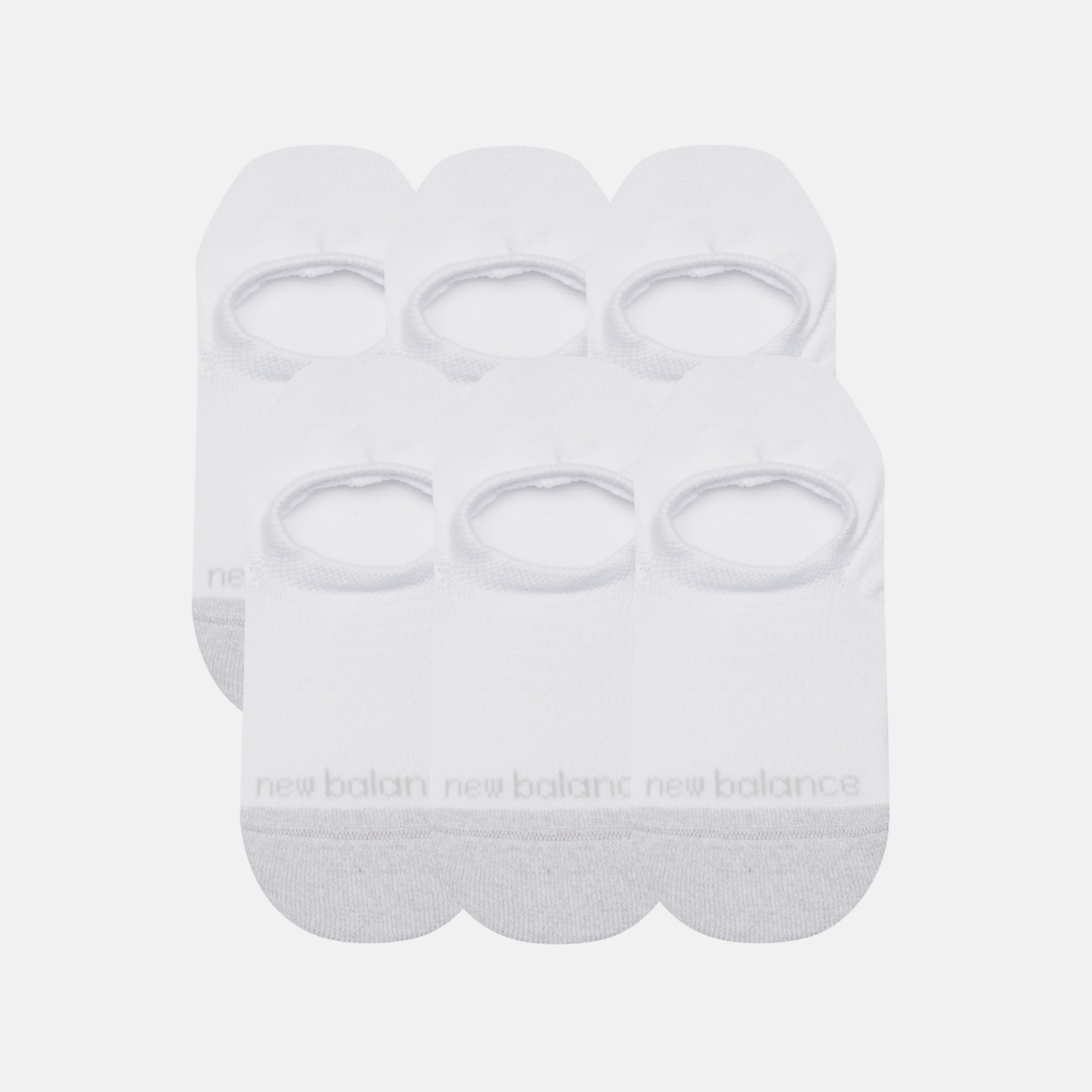 New Balance Active Invisible No Show Socks 6 Pack, LAS65211WT