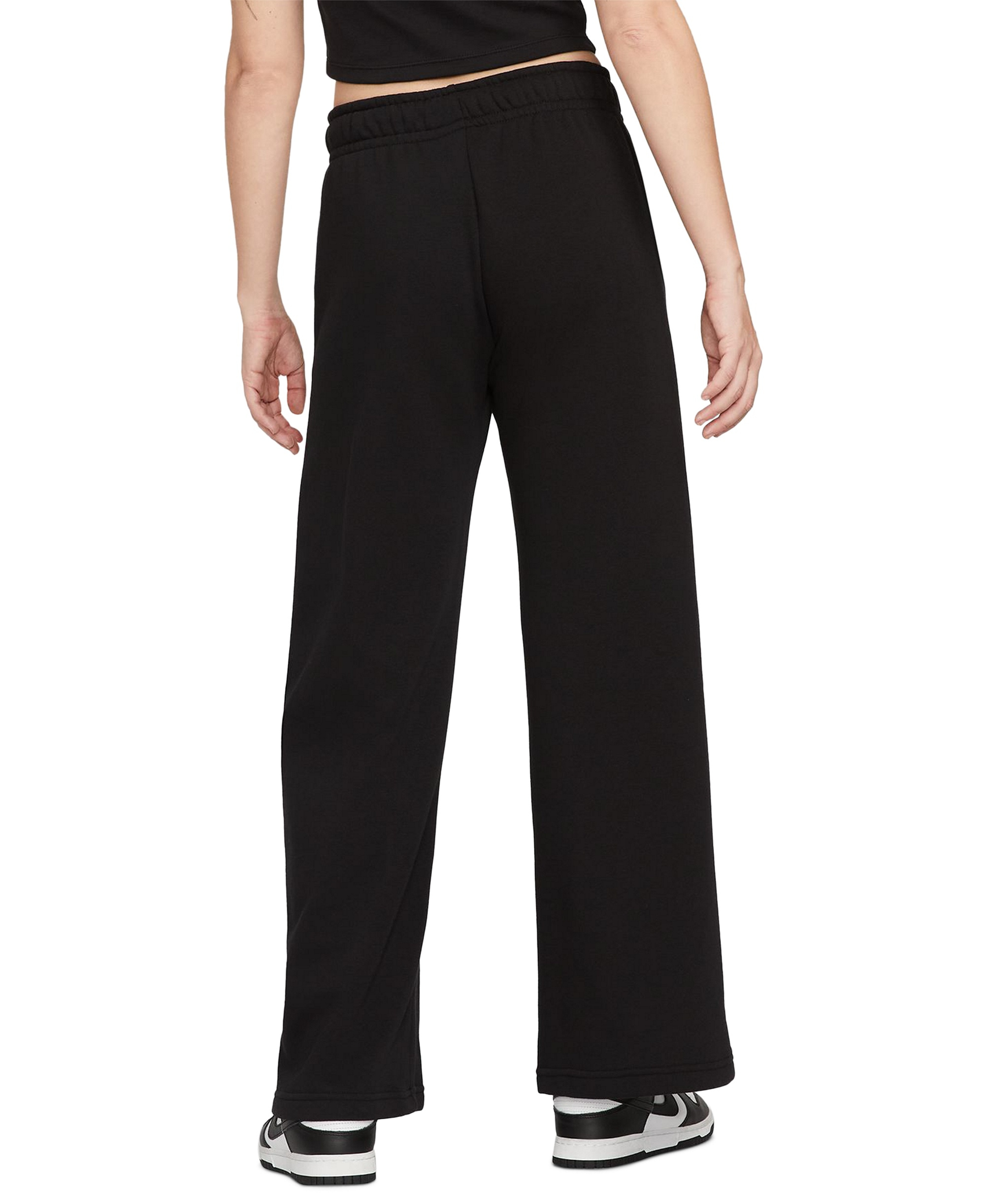 Nike Women's Sportswear Club Fleece Mid-Rise Wide-Leg Sweatpants - Black