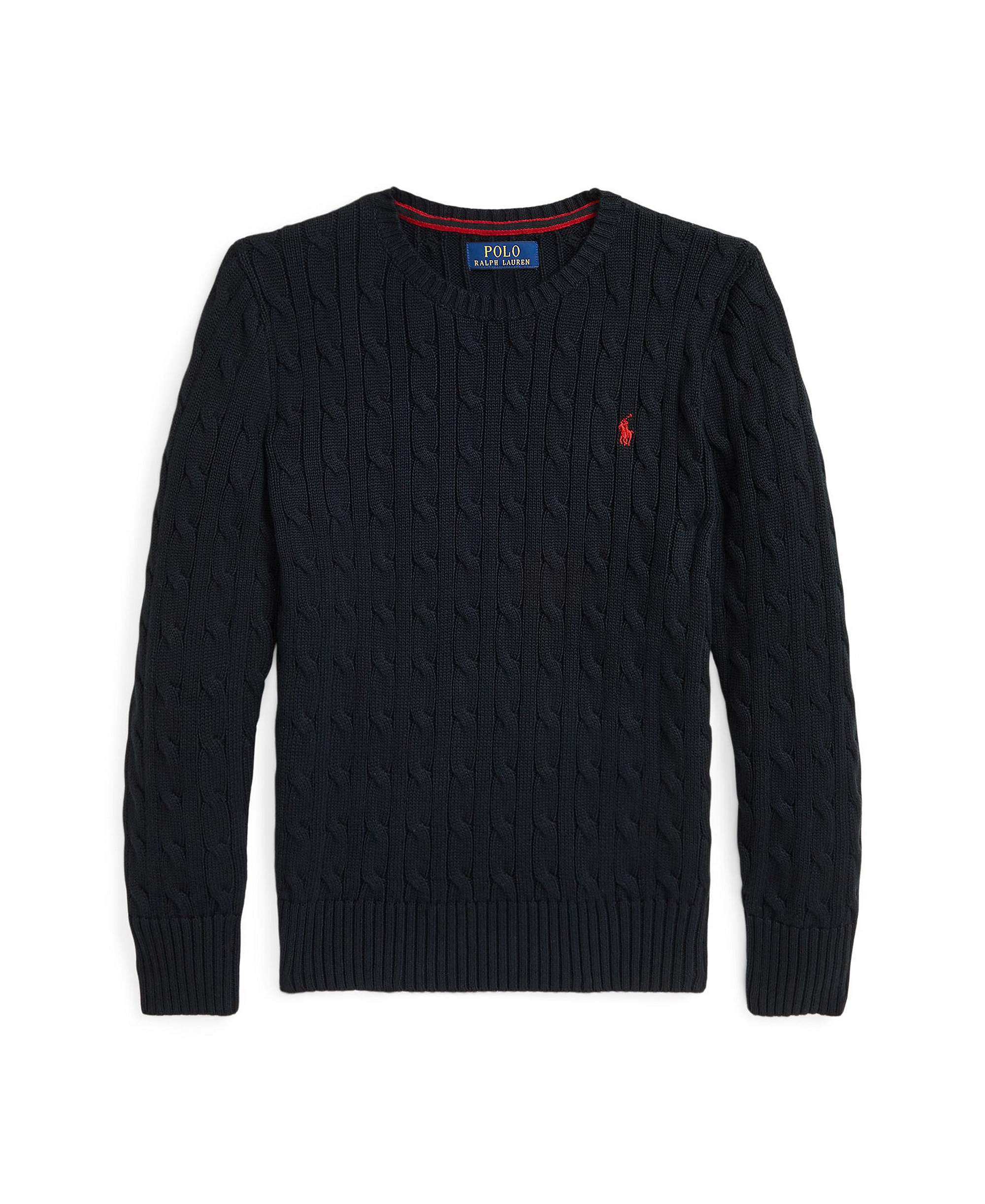 Polo Ralph Lauren Boys' 8-20 Cable-Knit Cotton Sweater - Polo Black
