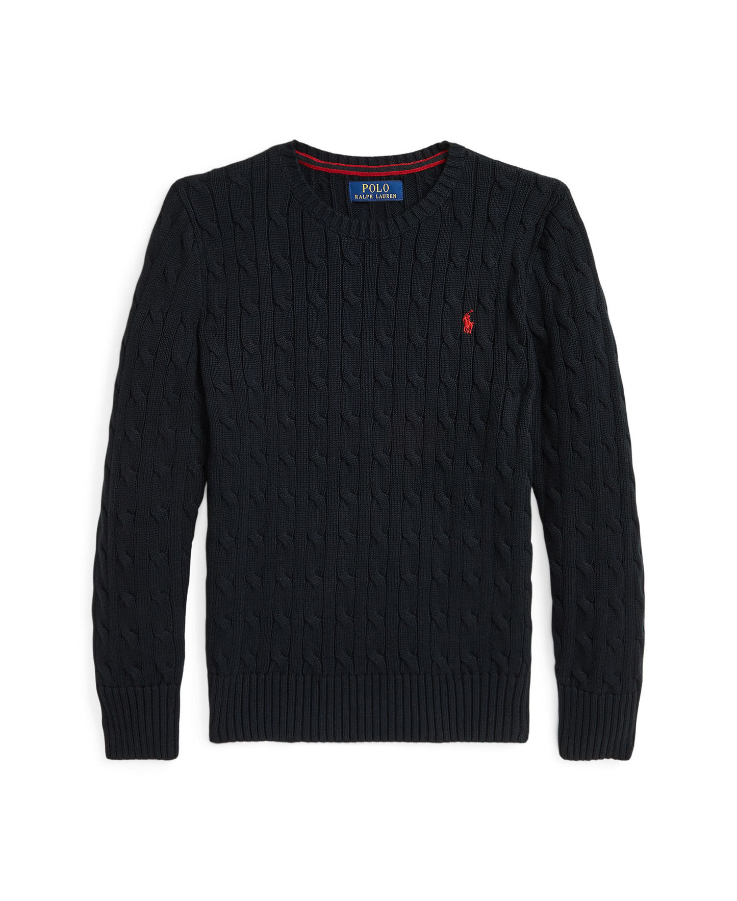 Polo Ralph Lauren Boys' 8-20 Cable-Knit Cotton Sweater - Polo Black