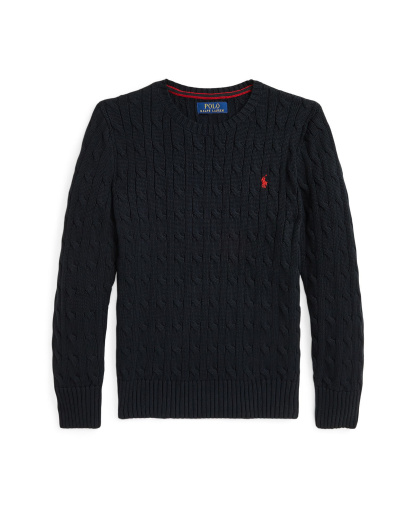 Polo Ralph Lauren Boys' 8-20 Cable-Knit Cotton Sweater - Polo Black