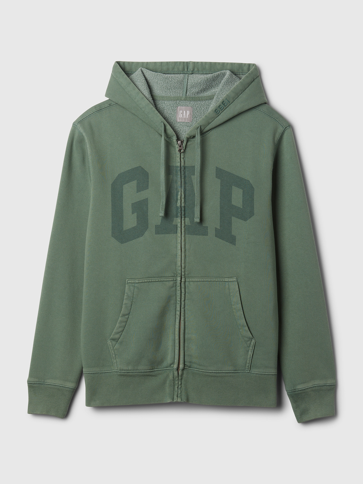 Adult VintageSoft Arch Logo Zip Hoodie - dark forest green