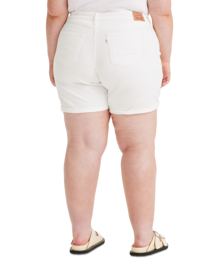 Levi's Women's Mid Rise Mid-Length Stretch Shorts - Chalk White