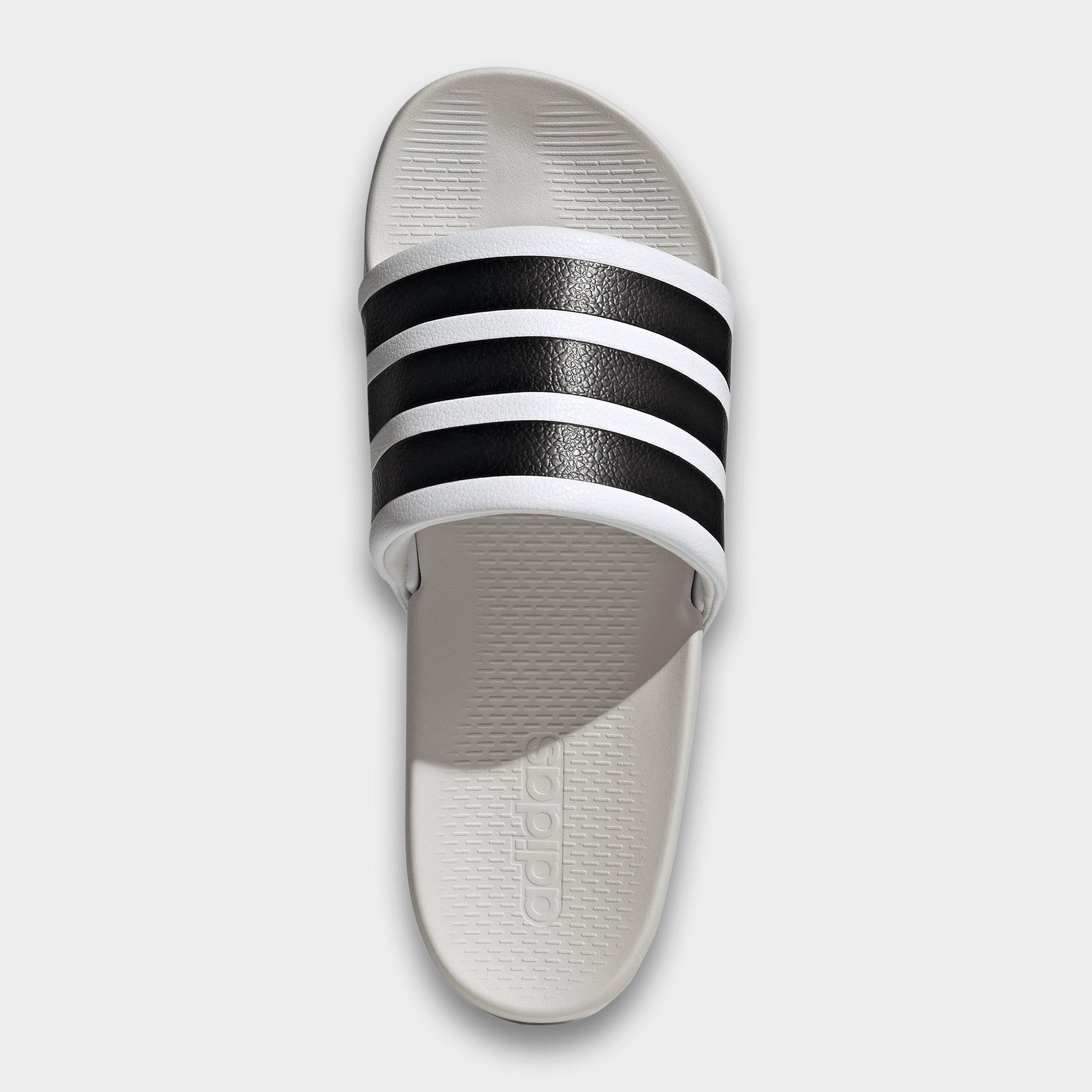 Women's adidas Adilette Comfort 2.0 Slide Sandals - Cloud White/Core Black/Crystal White - Top view