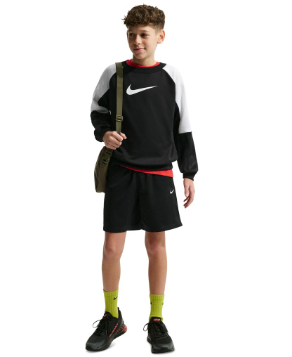 Nike Boys' 8-20 Sportswear Crewneck Sweatshirt & Shorts, 2-Piece Set - Black/white/black/white