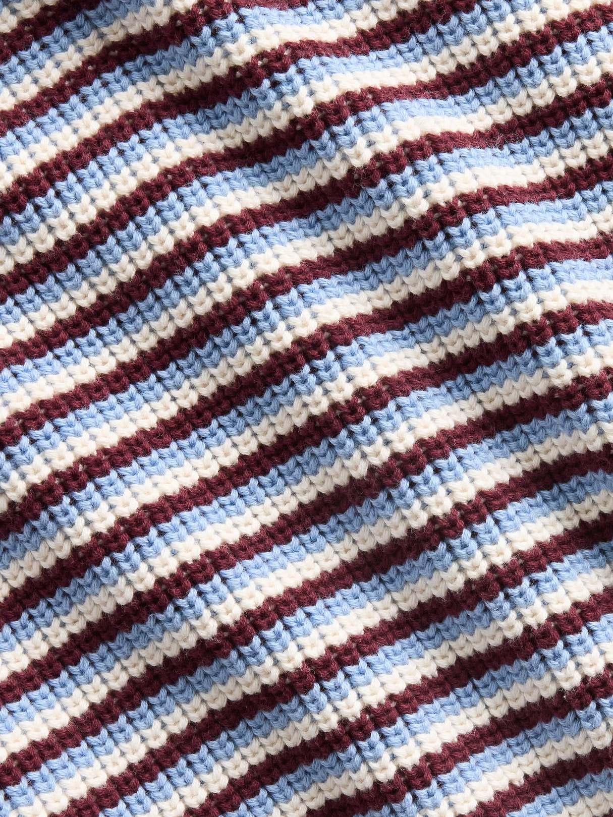 100% Cotton Oversized Rollneck Sweater - Blue stripe