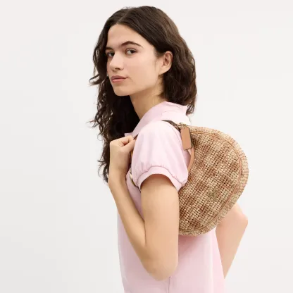 Emily Shoulder Bag With Gingham Print - Gold/Tan - view 2