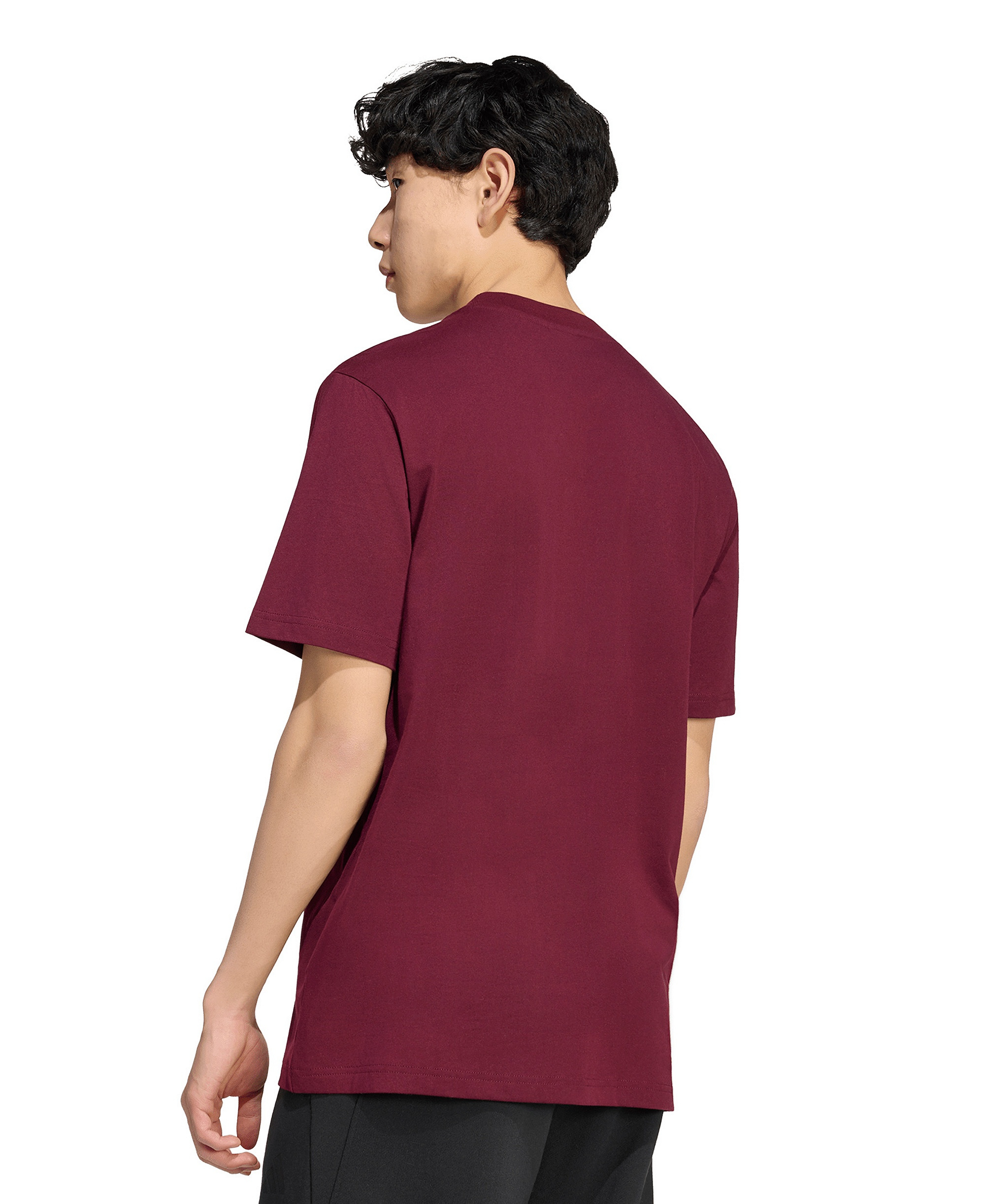 adidas Men's Essentials Linear Logo Graphic Regular-Fit T-Shirt - Maroon