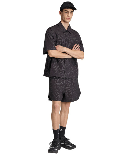 adidas Men's Tech Leopard Short-Sleeve Shirt - Black