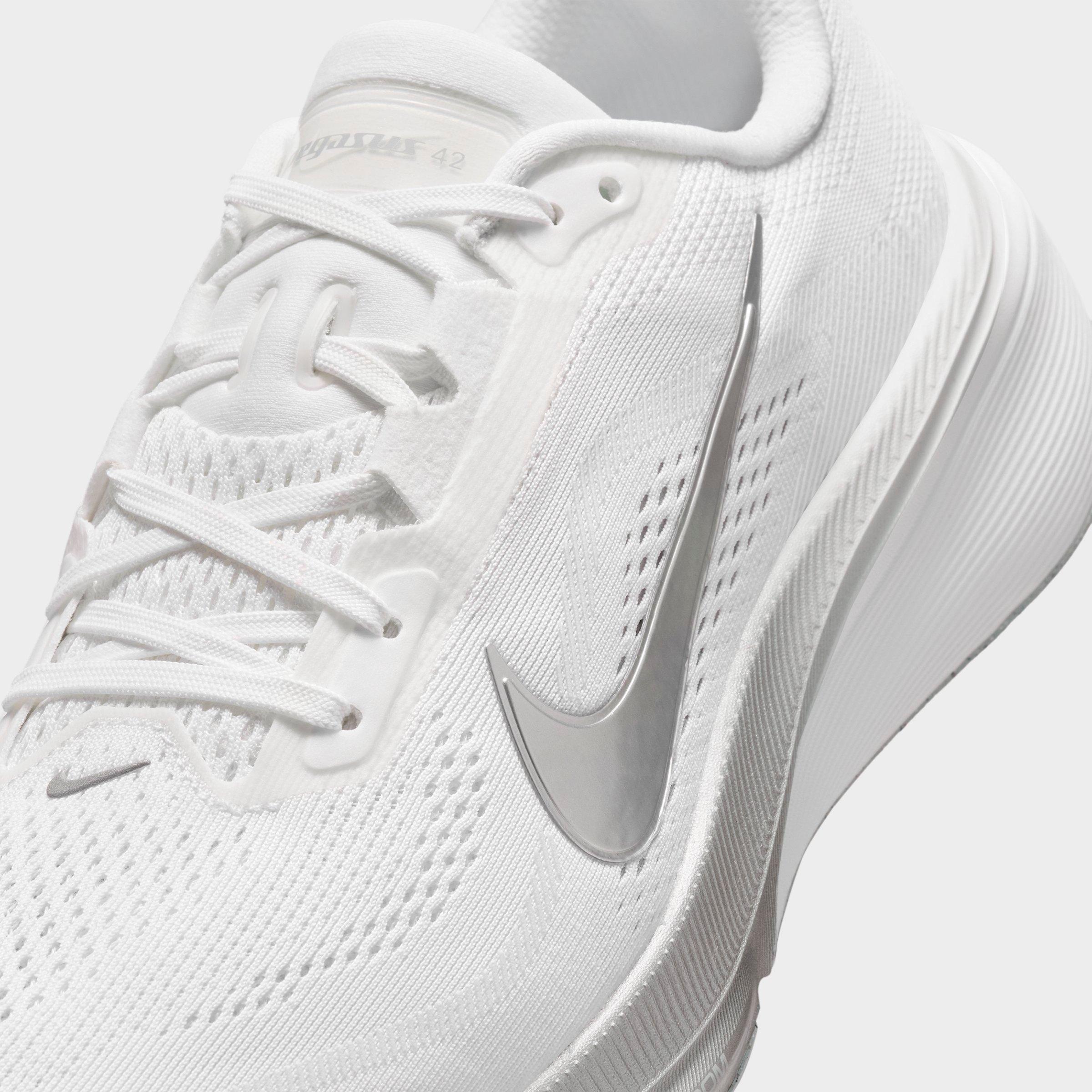 Women's Nithtke Pegasus 42 Running Shoes - Part 2 - White/Wolf Grey/Cool Grey/Metallic Silver - Detail shot