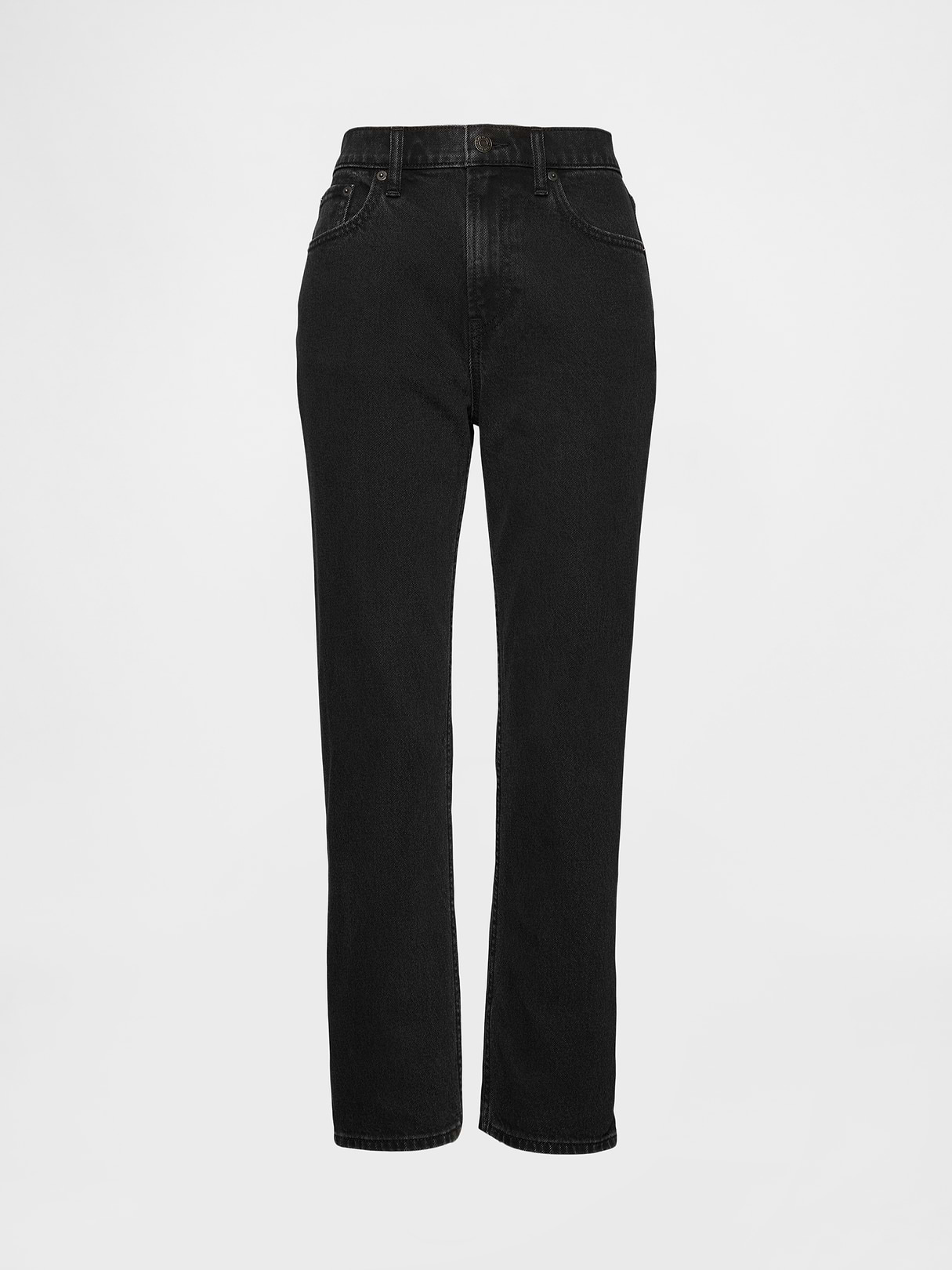 High Rise ’90s Slim Straight Crop Jeans - Black