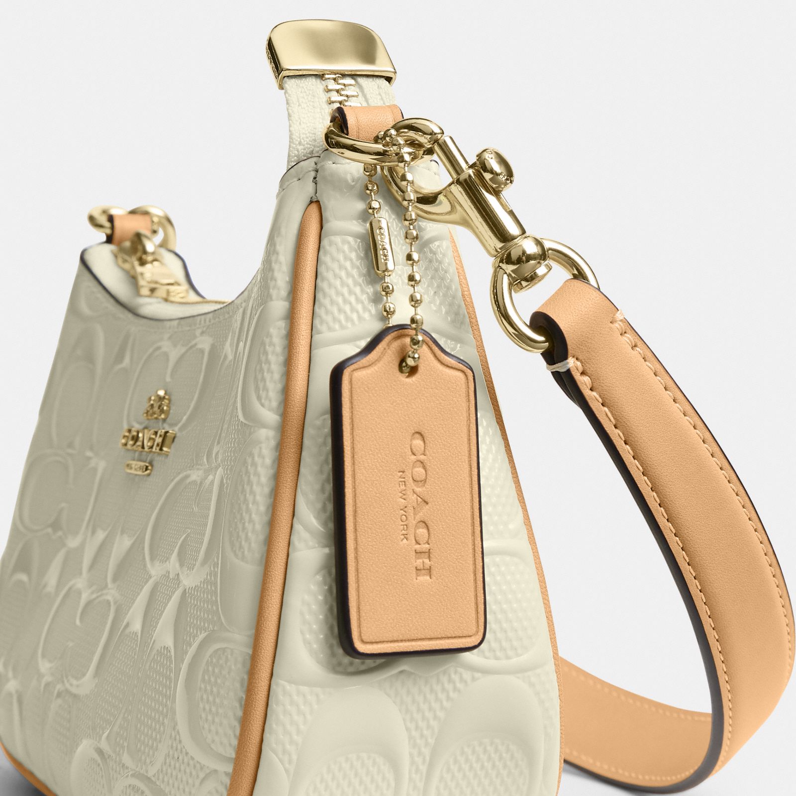 Teri Mini Crossbody Bag In Signature Leather - Gold/Light Lemon - view 8