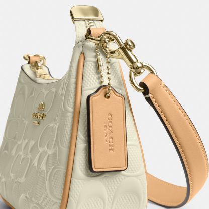 Teri Mini Crossbody Bag In Signature Leather - Gold/Light Lemon - view 8