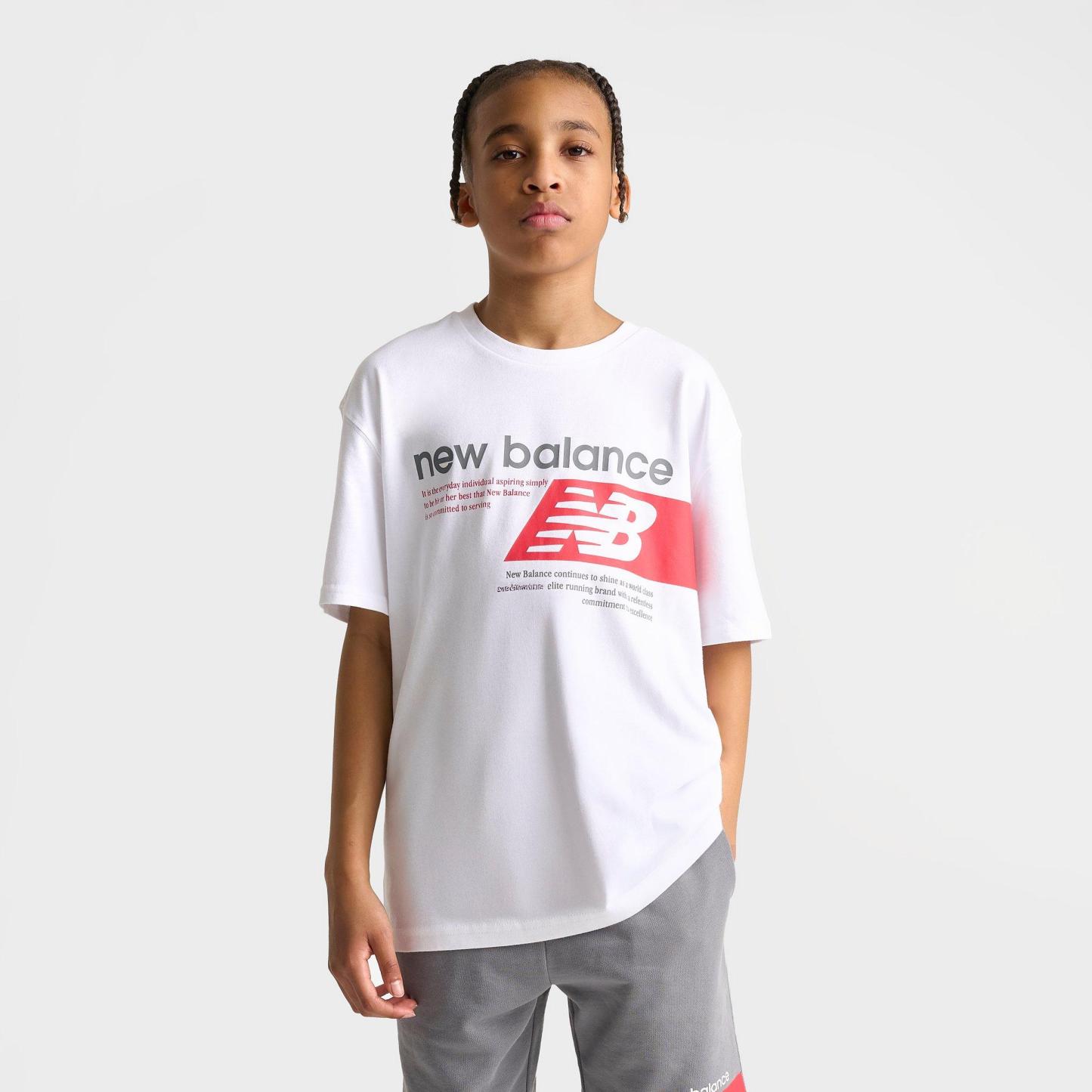 Big Kids' New Balance Players T-Shirt - Bright White - view 3