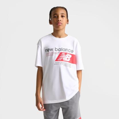 Big Kids' New Balance Players T-Shirt - Bright White - view 3