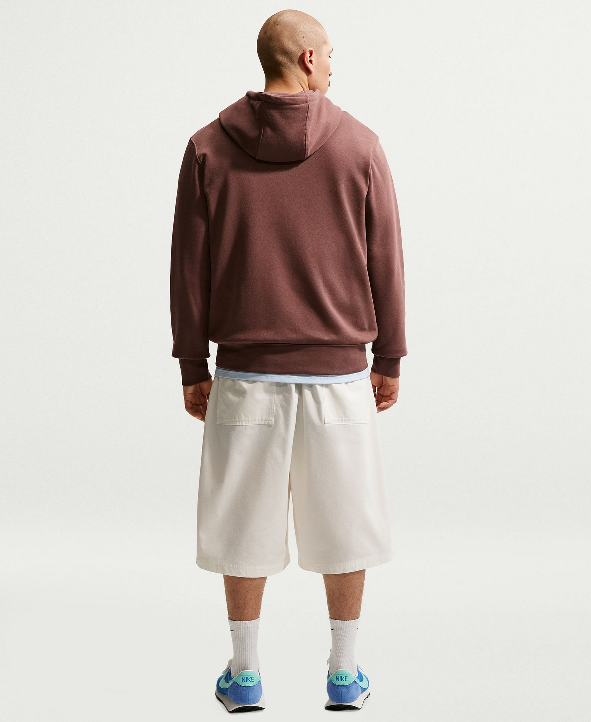 Nike Men's Club Pullover Fleece Hoodie Logo - Tattoo/White