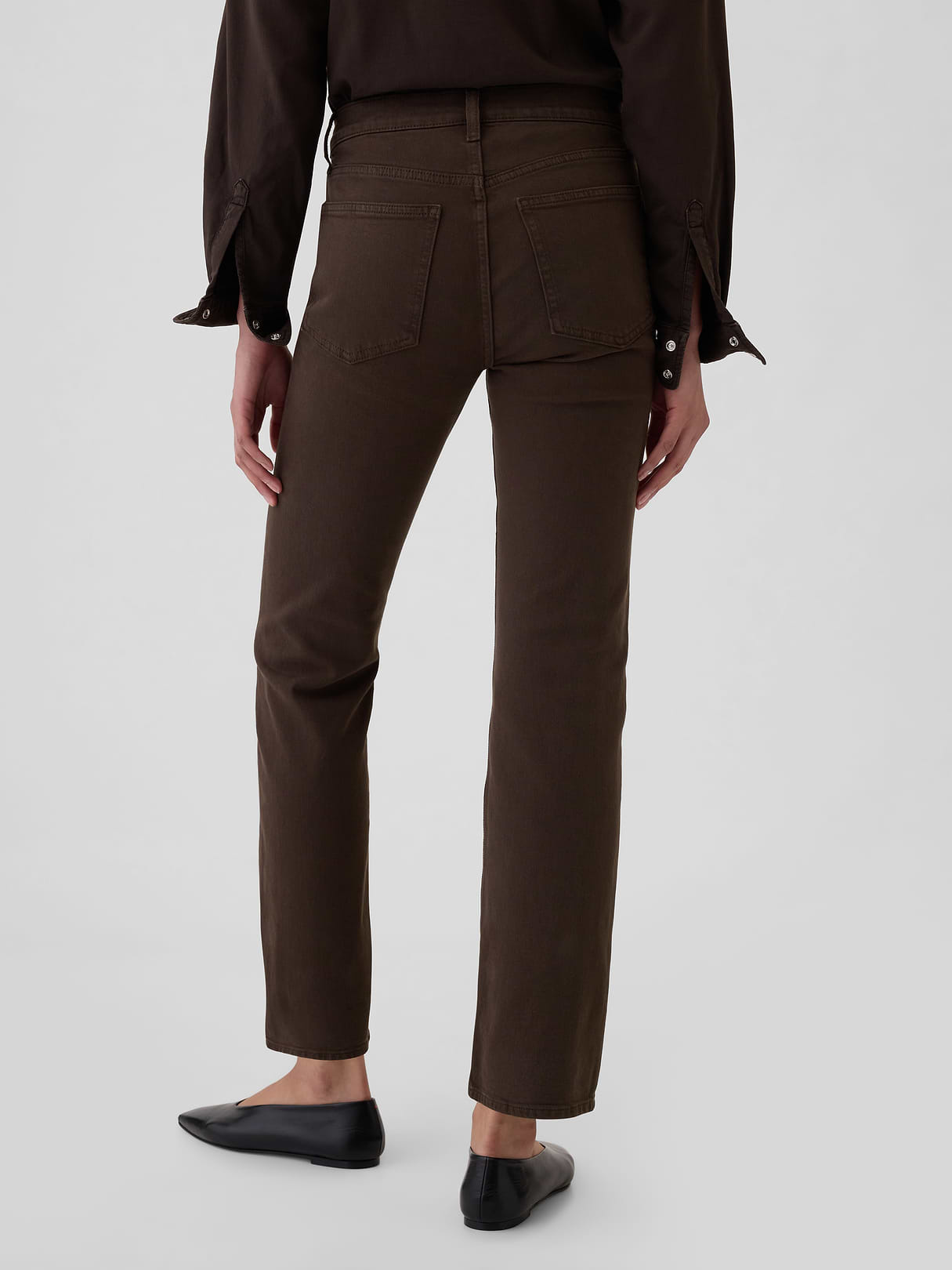High Rise '90s Slim Straight Jeans - Terra brown