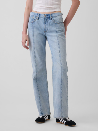 Mid Rise Relaxed Straight Jeans - Light indigo