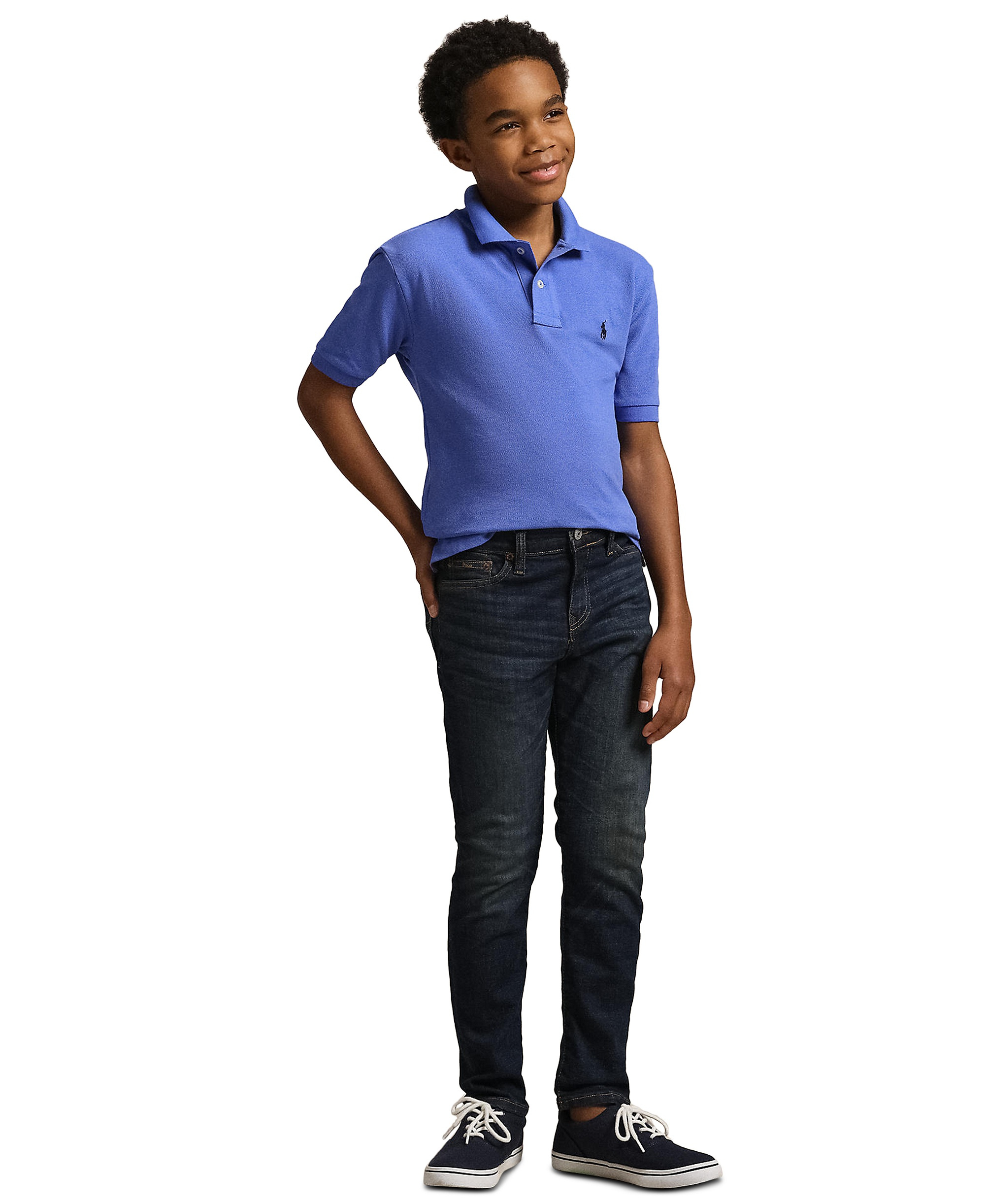 Polo Ralph Lauren 8-20 Boys' Cotton Mesh Logo Polo Shirt - Scottsdale Blue