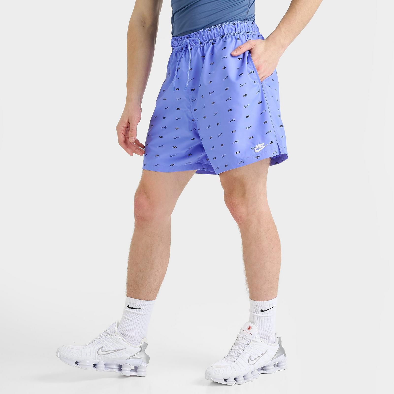 Men's Nike Sportswear Club Monogram Woven Flow Shorts - Royal Pulse/Black