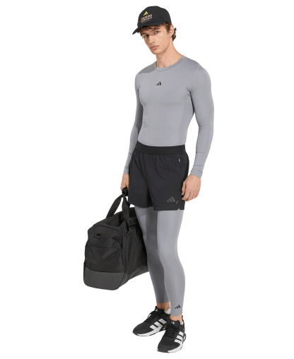 adidas Men's Tech-Fit Long Compression Tights Pants - Gray