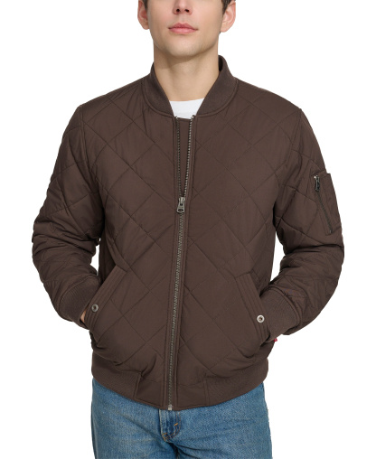 Levi's Men's Quilted Fashion Bomber Jacket - Chocolate Brown