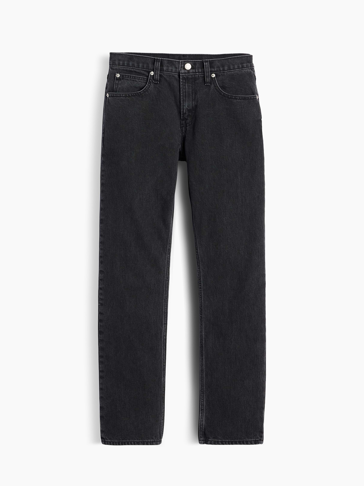 Mid Rise Straight Taper Jeans - Black wash