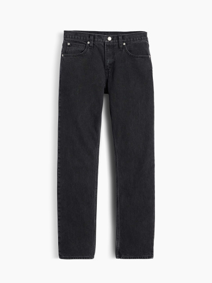 Mid Rise Straight Taper Jeans - Black wash