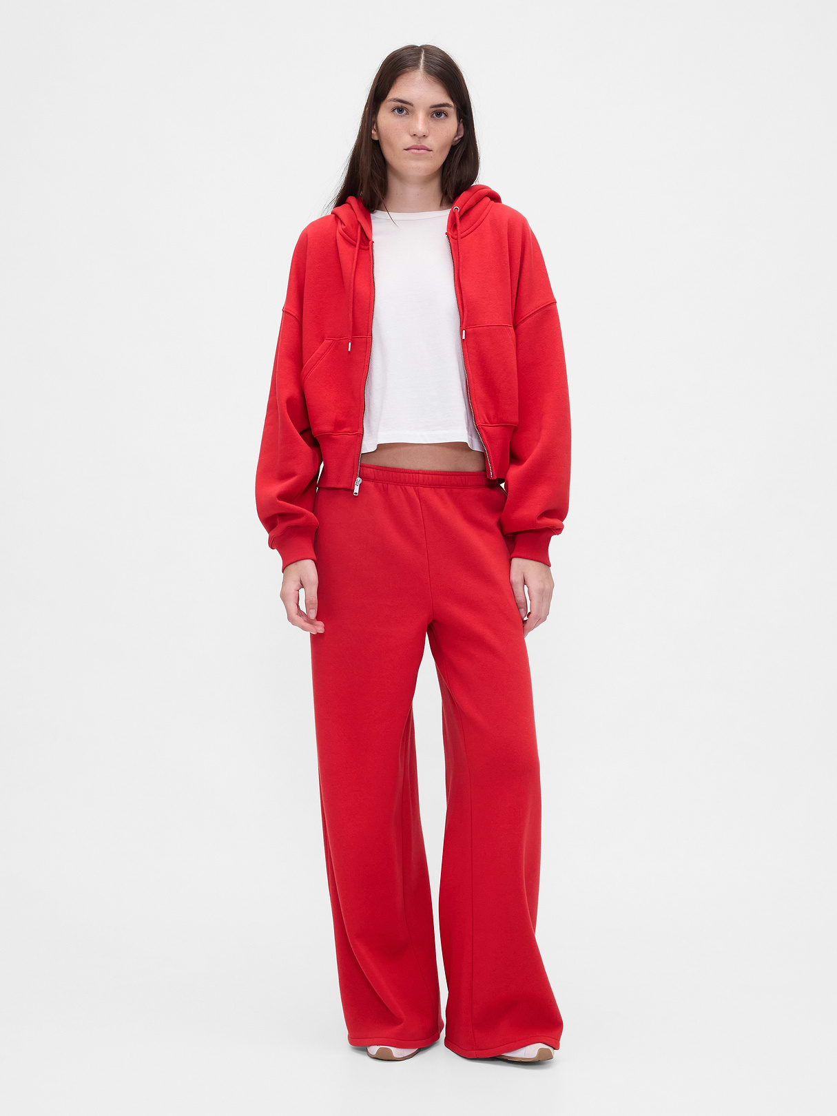 VintageSoft Wedge Zip Hoodie - Modern red