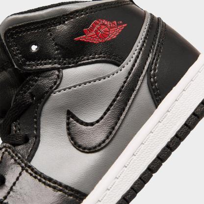 Boys' Toddler Air Jordan Retro 1 Mid Casual Shoes - Black/Gym Red/Particle Grey/White - view 3