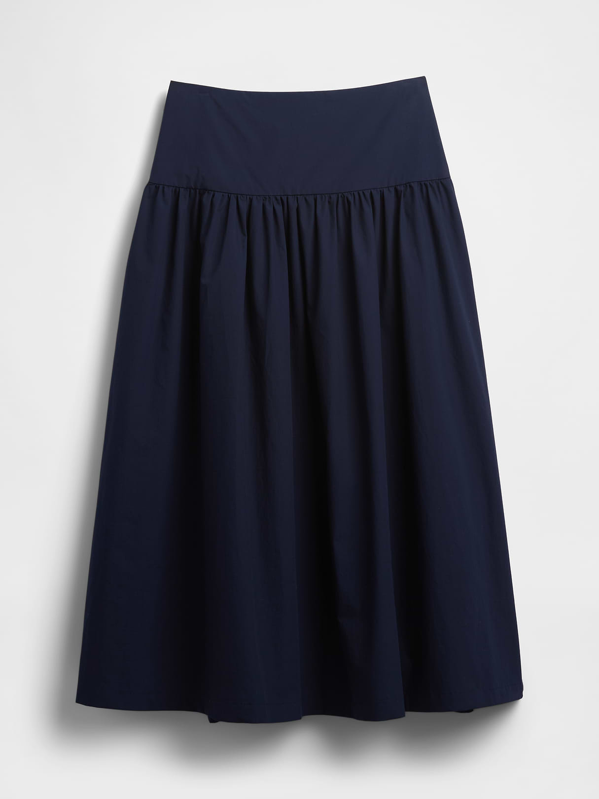 Poplin Drop-Waist Maxi Skirt - Dark blue night