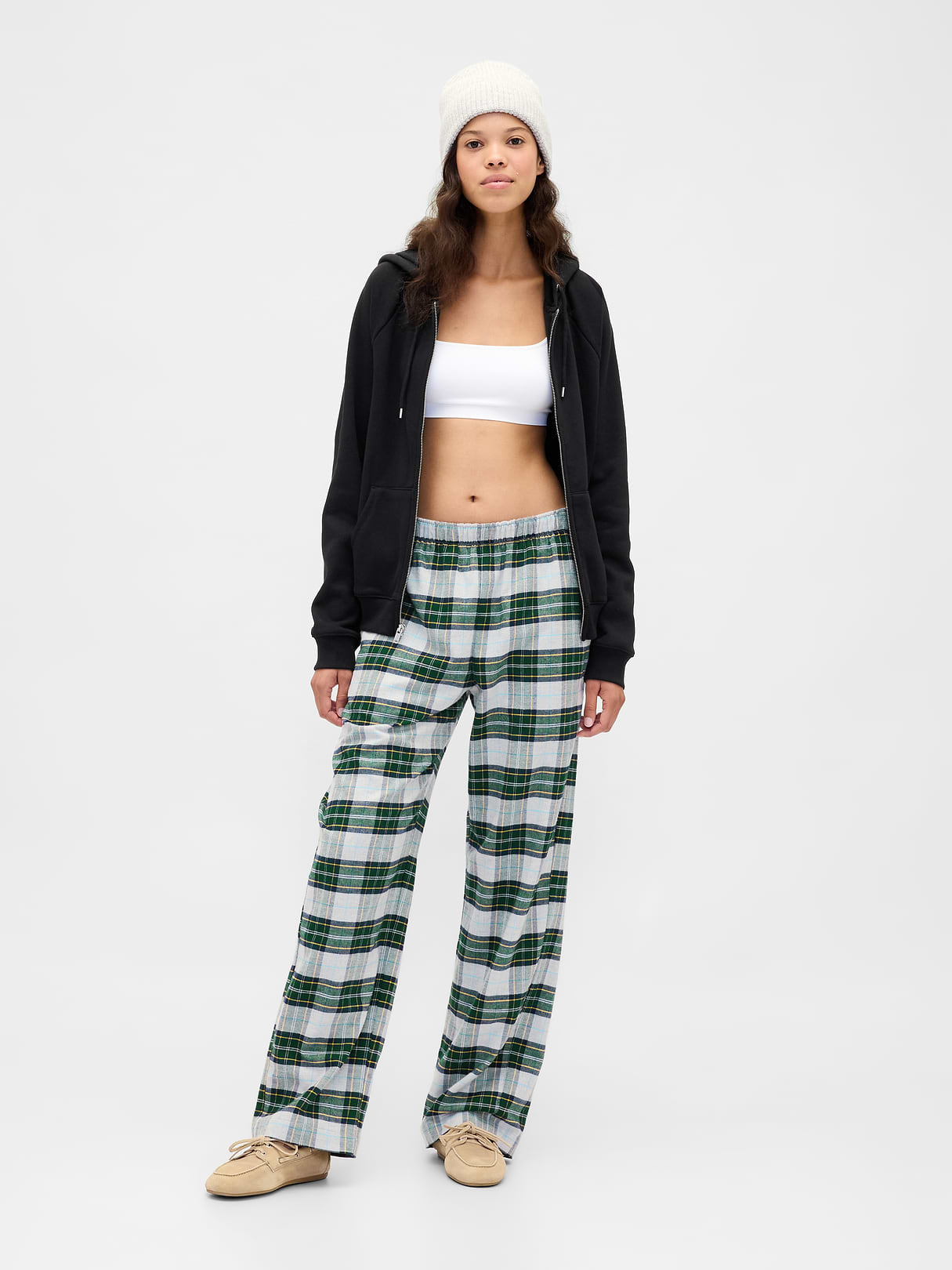 Adult Softest Flannel PJ Pants - Green plaid