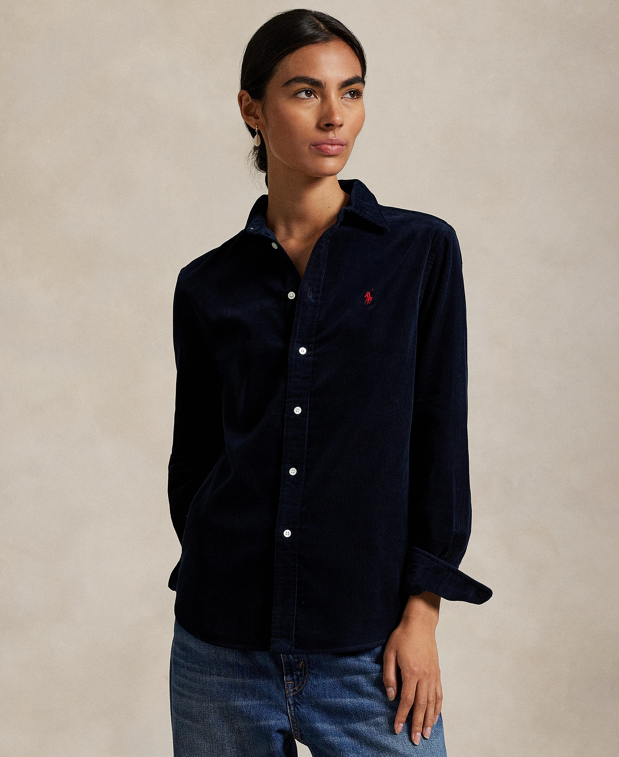 Polo Ralph Lauren Women's Classic-Fit Cotton Corduroy Shirt - Navy