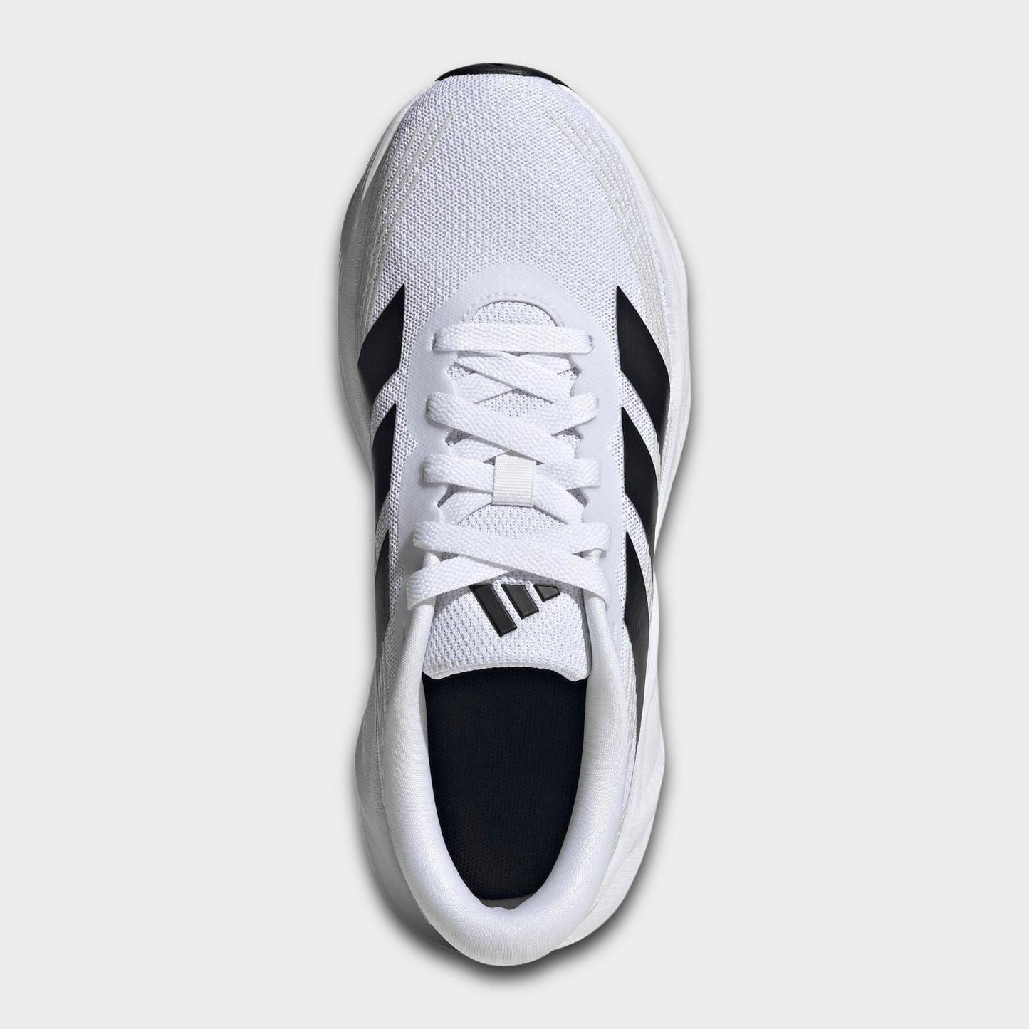 Big Kids' adidas Galaxy 8 Running Shoes - Cloud White/Core Black/Dash Grey - Top view