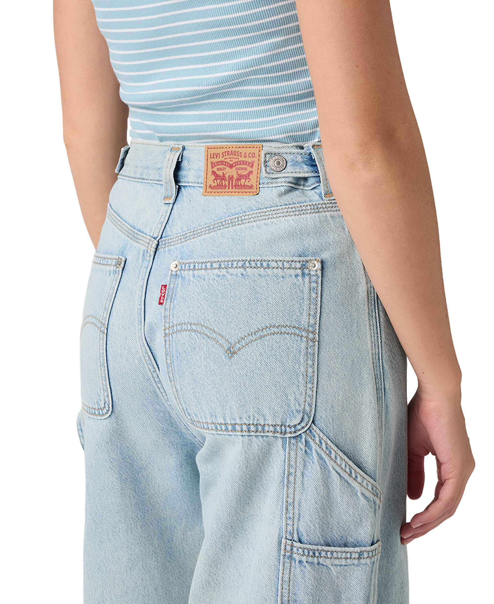 Levi's Women's Cinch-Waist Carpenter Lightweight Baggy Jeans - Abraided A